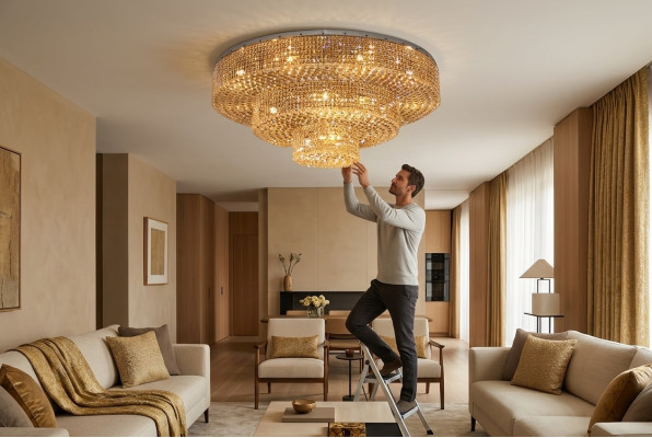 Luminaire Lustre Lampe en cristal Lampes Plafonnier Lampe 150x55