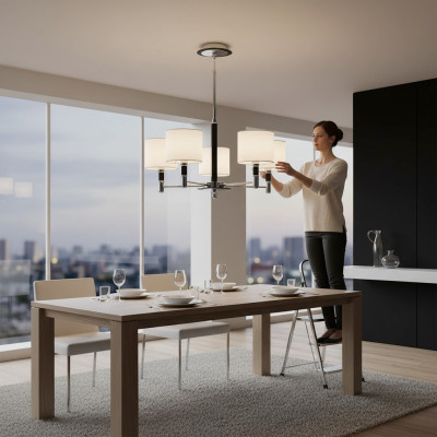 Plafonnier en chrome lampe de salon chic lumière de luxe pour la chambre d'amis