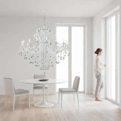 Lustre, Lustre suspendu, Lampe en cristal, Plafonnier, Lampes 132x165
