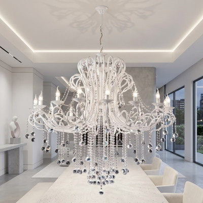 Lustre, Lustre suspendu, Lampe en cristal, Plafonnier, Lampes 132x165