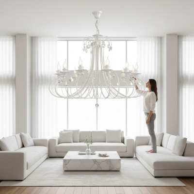 Lampe suspension Lustre lampe en cristal Plafonnier Lampes 80x70