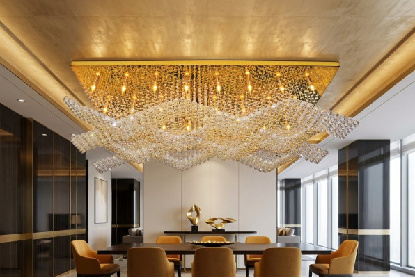 Grand luminaire Lampe Lustre Lampes de luxe xxl Plafonnier 100x200cm