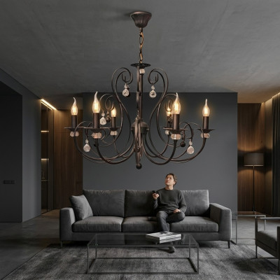 Lustre pour le salon Lampe en cristal brillante neuve Zone intérieure