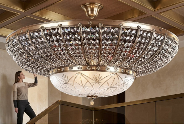 Lustre Lampe Suspension Lampe en cristal Plafonnier 100x40