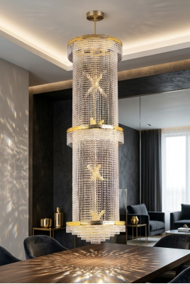 Lampe suspendue, lustre, lampe de plafond, lustres, lampe en cristal 50x200