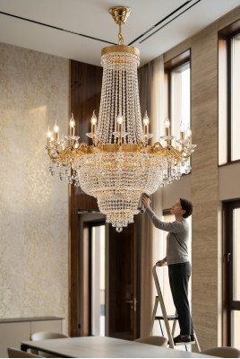 Lampe suspension Luminaire Lustre Lampes Lampe en cristal Plafonnier 98x150