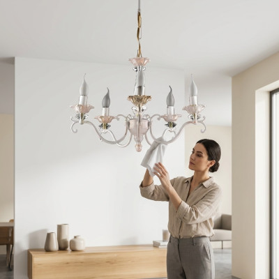 Lustre Lampe Luminaire Salon Cristal brillant neuf Espace intérieur
