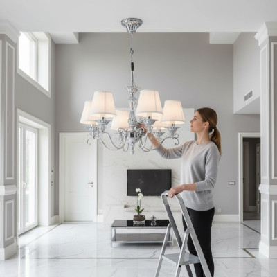 Lustre en cristal Lampe Lustre Plafonnier Luminaire Lampes 57x62