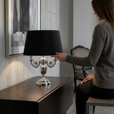 Lampe de table avec abat-jour noir Luminaire Lampe de table Lampes de table Lampe