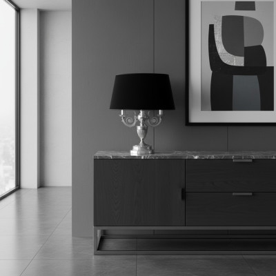 Lampe de table avec abat-jour noir Luminaire Lampe de table Lampes de table Lampe