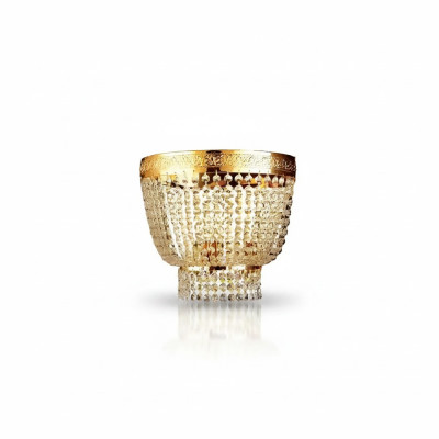 Luminaire de plafond moderne en laiton Lampe Or Cristal