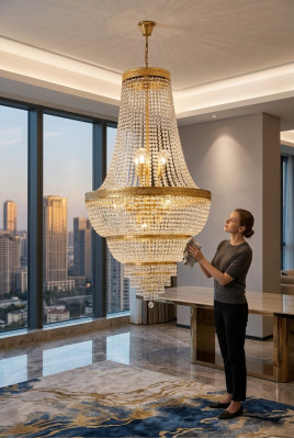 Lampe, suspension, lustre, lampe en cristal, plafonnier, lampes 60x135.