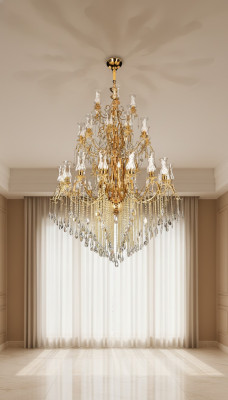 Lustre en cristal Salon Plafonnier Grande Villa Lampes 160x280