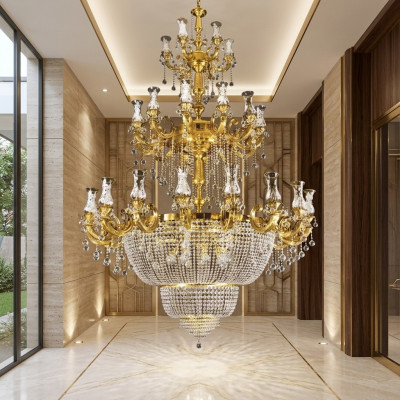 Lustre suspension lumière hall salle de séjour luxueux lampe brillante 360 cm