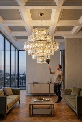 Lampe lumière suspendue Lustre Plafonnier Lampes lampe en cristal 80x105