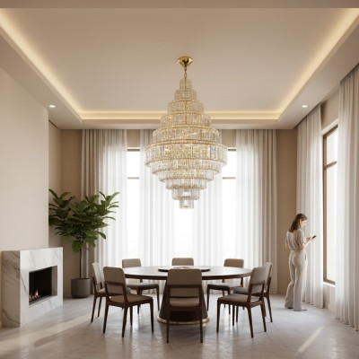 Lustre Lampe Suspendue Lampes en Cristal Lampe de Plafond 120x140