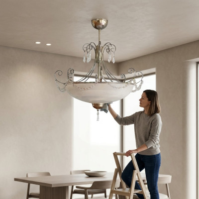 Lustre de plafond Lustre de luxe avec éclairage suspendu salon nouveau et brillant