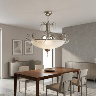 Lustre luminaire Salle de séjour Lustre brillant Chrome neuf