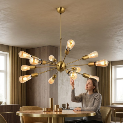 Lustre de plafond chic Salon en matériaux brillants Luminaire Luminaires