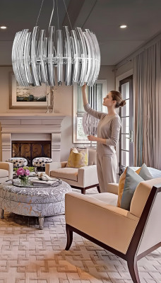 Lustre suspension lampe Salon brillant Cristal nouveau luxe