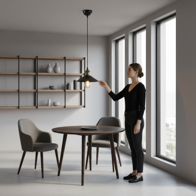 Lustre de plafond Une lampe suspendue moderne Salon Noir luxe neuf