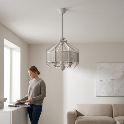 Lampe de plafond blanche Un salon de luxe neuf Salle à manger