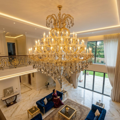 Lustre en cristal de luxe de qualité neuf pour le salon