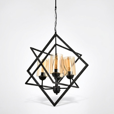 Lustre de plafond lampe suspendue Salon Luxe Intérieur noir Luminaire
