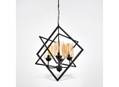 Lustre de plafond lampe suspendue Salon Luxe Intérieur noir Luminaire