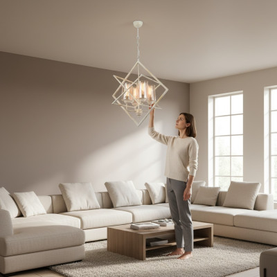 Plafonnier Lampe Luminaire Salon brillant Verre Style Lampes Lumières