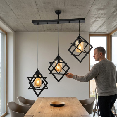 Lampe de plafond Lampe suspendue noire luxueuse Salon Espace intérieur Lampe