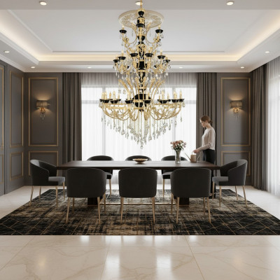 Lustre Luminaire en cristal Suspension Plafonnier Luminaires d'entrée Luminaires suspendus