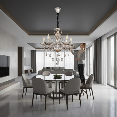 Lustre de luxe moderne suspendu au plafond lumière d'entrée 65x95