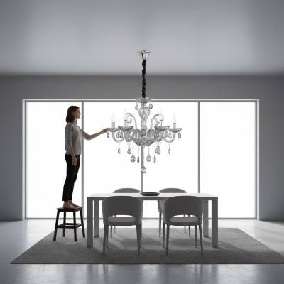 Lustre pour le salon intérieur en cristal étincelant neuf.