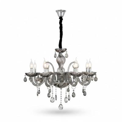 Chandelier Smoke Crystal dans le salon nouvelle maison de luxe chic