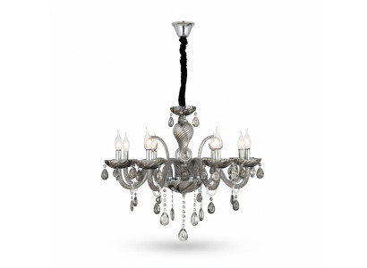 Chandelier Smoke Crystal dans le salon nouvelle maison de luxe chic