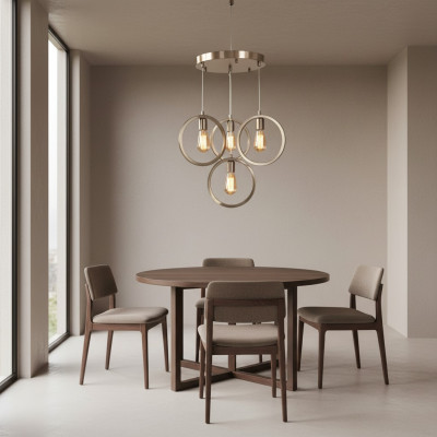 Lustre de plafond moderne luminaire suspension salon luxe chrome mat 35x70
