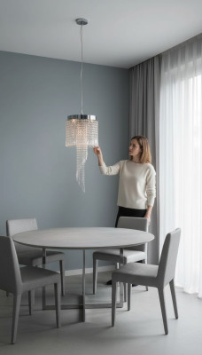 Lustre Suspension Chrome Lampe de salon Luminaire 30x70