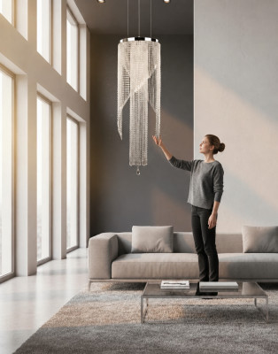 Lampe suspension Lustre lampe en cristal Plafonnier Lampes 50x140