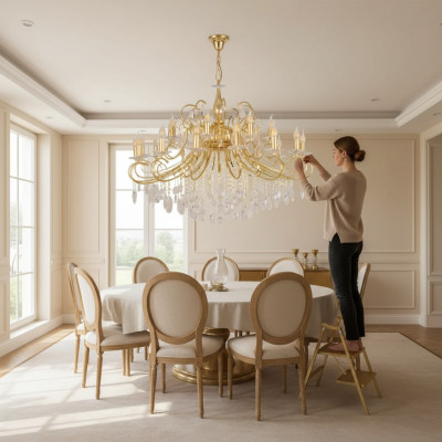 Luminaire suspendu Lustre Lampe Lampe en cristal Plafonnier Lampes 115x125