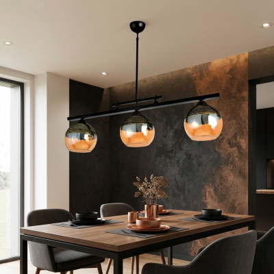 Plafonnier noir Luminaire Salon de luxe Lampe suspendue 20x65