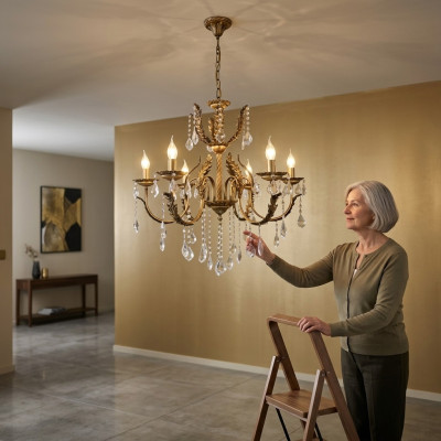 Lampe lustre en cristal Suspension lumineuse Plafonnier Lampes 73x110