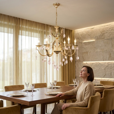 Lampe suspension Lustre Lampe en cristal Plafonnier Lampes 73x130