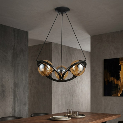 Plafonnier Lumière moderne de luxe design noir pour salon
