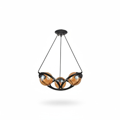 Plafonnier Lumière moderne de luxe design noir pour salon