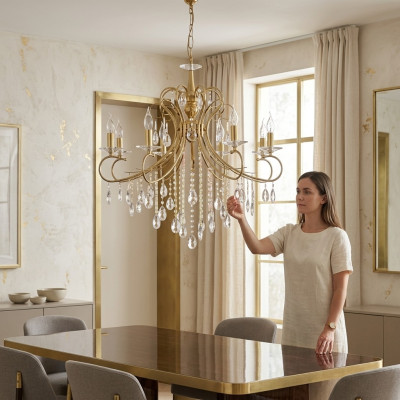 Lustre moderne, Plafonnier luxueux dans le salon, Lampe suspendue