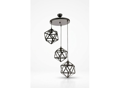 Lustre suspendu noir pour le salon chic Lampe de plafond Luminaire