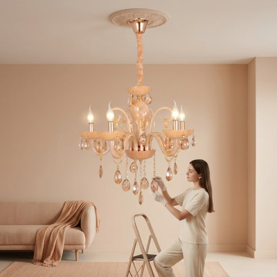 Lustre en cristal pour le salon, brillant, pour la nouvelle zone intérieure