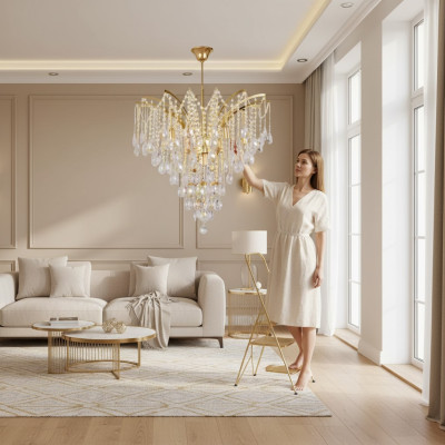 lustre en cristal exclusif pour une ambiance de salon élégante