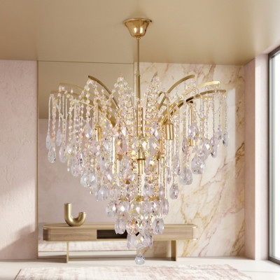 lustre en cristal exclusif pour une ambiance de salon élégante